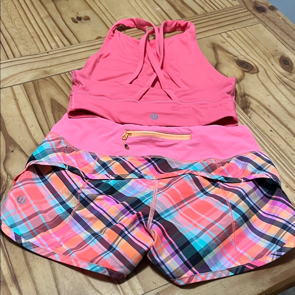 SET Lululemon Energy High- Neck Line Bra *Motif Speed/Short *2-way Stretch - Picture 3 of 10
